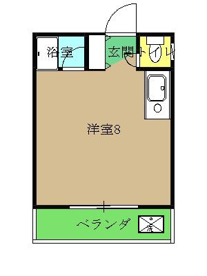 Kフラット三宿(ワンルーム/3階)の間取り写真