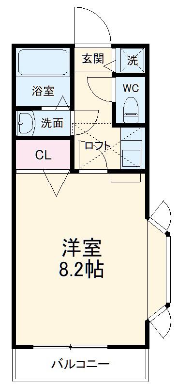シェルドゥレーヴ(1K/2階)の間取り写真