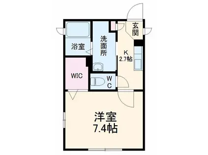 ハニーハウス B棟(1K/2階)の間取り写真