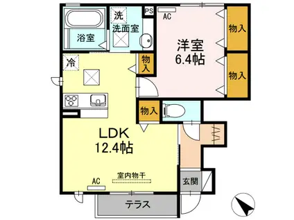 グランツII(1LDK/1階)の間取り写真