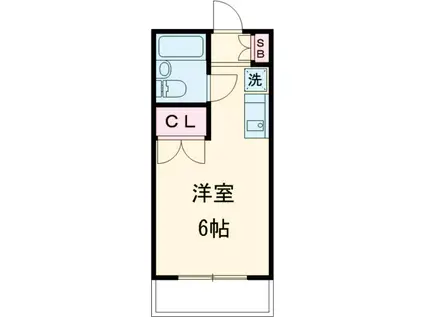エスペランサ等々力(1K/2階)の間取り写真