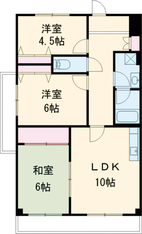 レピドール福田1(3LDK/6階)の間取り写真