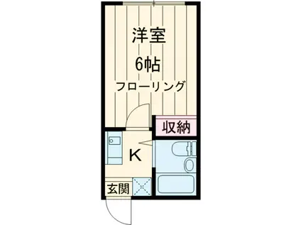 ホワイトコート(1K/1階)の間取り写真