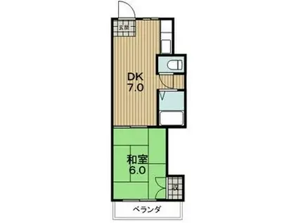 国府宮マンション(1DK/4階)の間取り写真