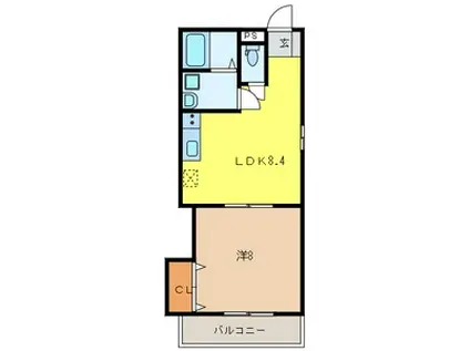 ゴッドマンション(1LDK/1階)の間取り写真
