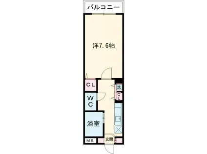 パークハイム大濠(1K/2階)の間取り写真