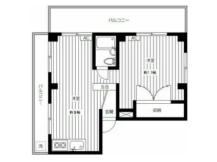 藤コーポ(1LDK/3階)の間取り写真