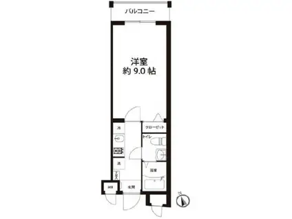 レオーネ馬込(1K/1階)の間取り写真