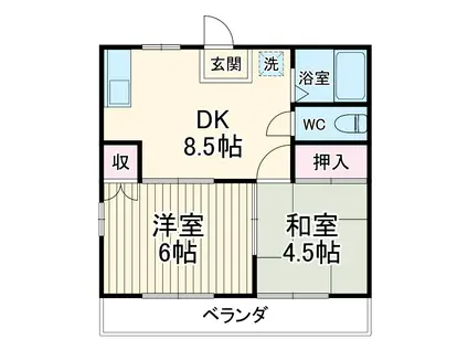 ルミエール・アン(2DK/2階)の間取り写真