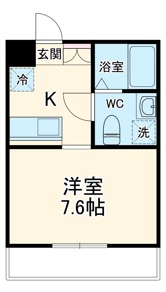 ビーナスコートⅢ(1K/1階)の間取り写真