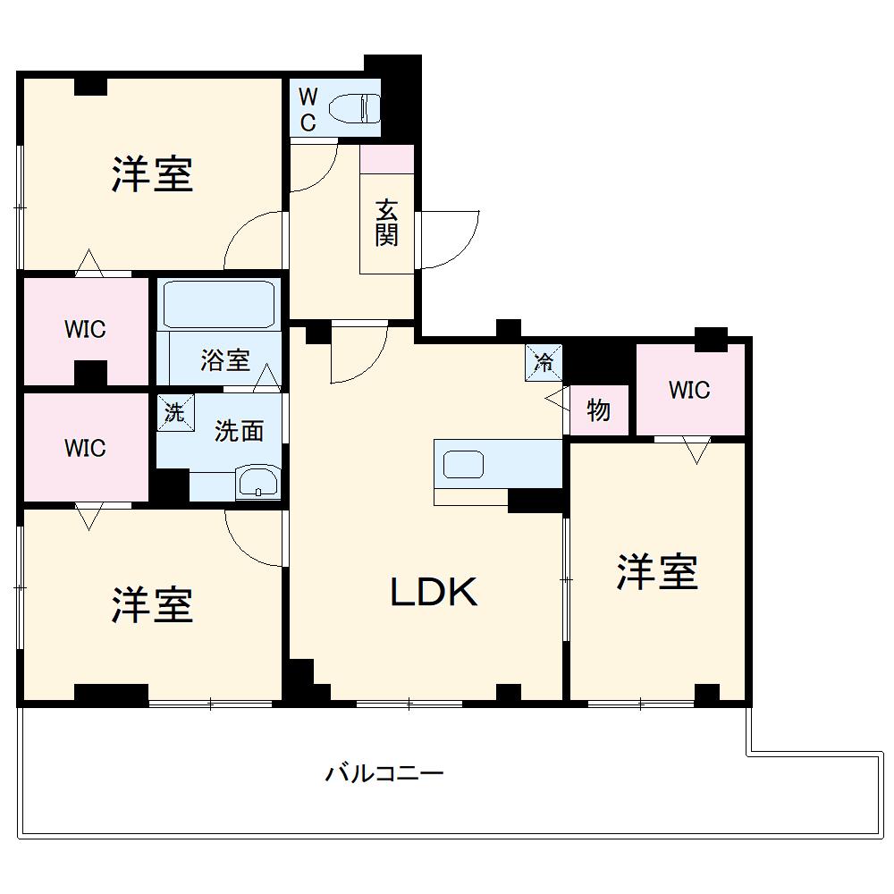 エクセレントヒルズ(3LDK/5階)の間取り写真