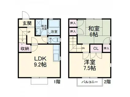 フローレス A棟(2LDK)の間取り写真