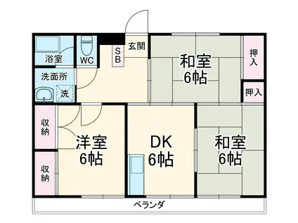 コスギハイツ(3DK/2階)の間取り写真