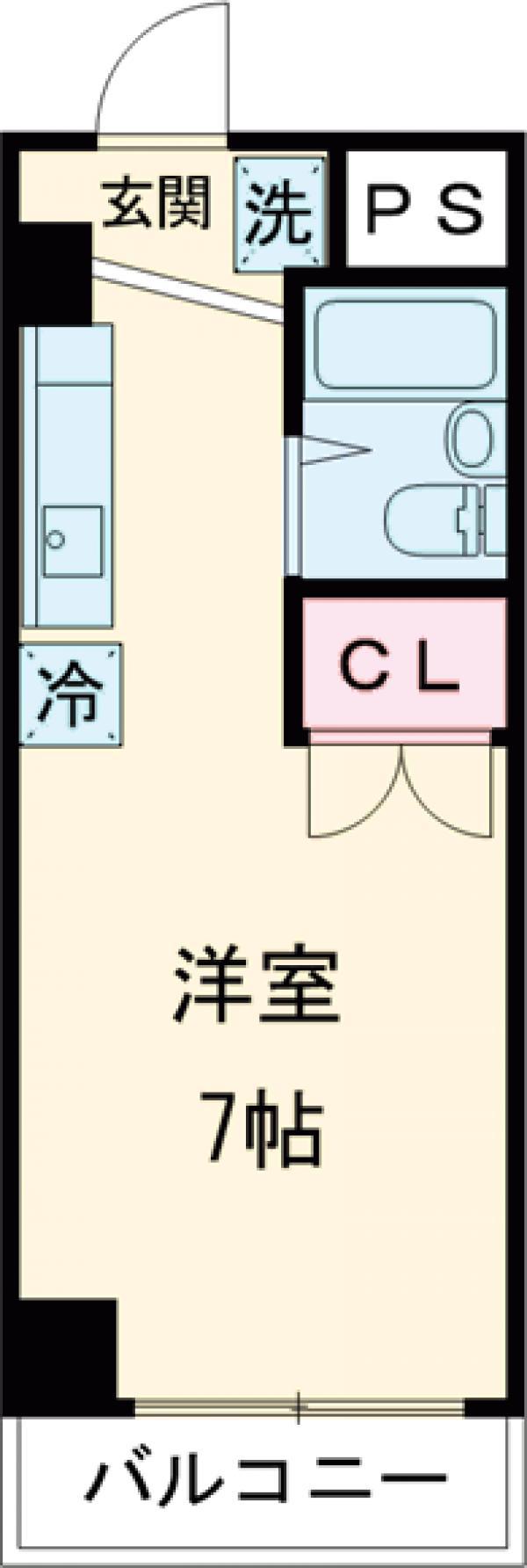 尾山台ビル(ワンルーム/4階)の間取り写真