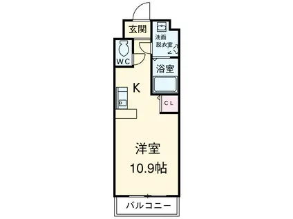S&F MANSION(1K/3階)の間取り写真