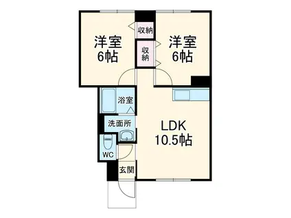 リバーパーク(2LDK/1階)の間取り写真