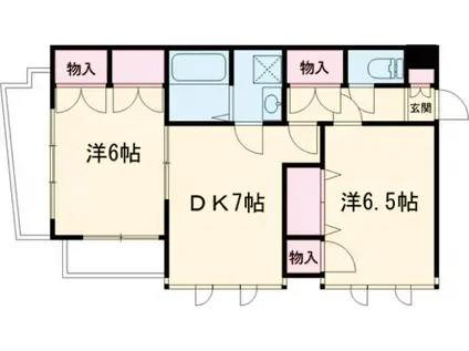セゾン・ヴィラージュ(2DK/3階)の間取り写真