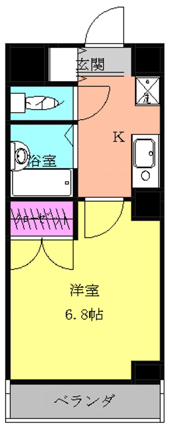 本山ブライトレジデンス(1K/1階)の間取り写真