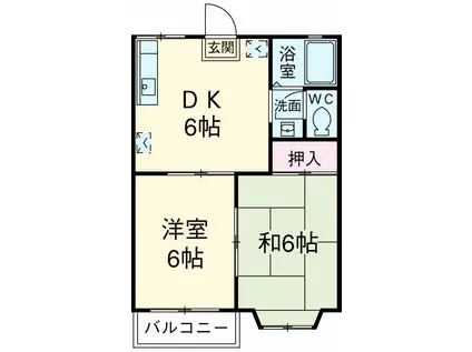 アビタシオンMIWA(2DK/2階)の間取り写真