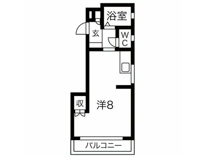 ハイツ牧の原(1K/1階)の間取り写真