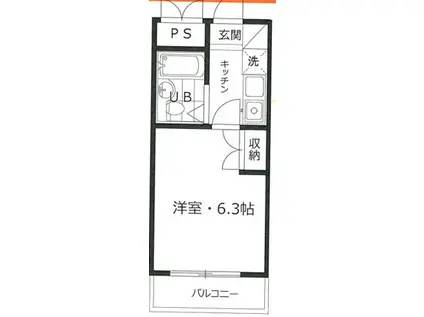 アネックス上小町(1K/3階)の間取り写真