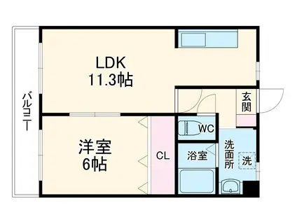 MSドリームⅧ(1LDK/3階)の間取り写真