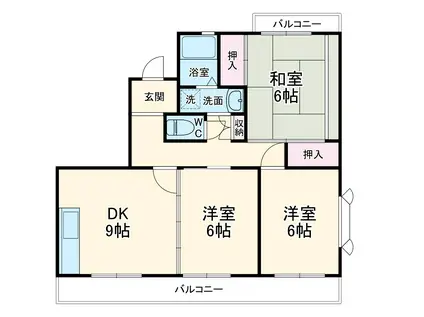 BEL・AIR佐鳴台(3DK/4階)の間取り写真