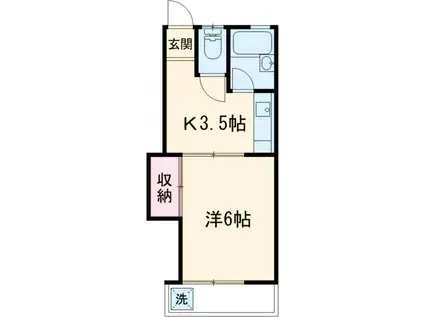 アネストハイム(1K/2階)の間取り写真