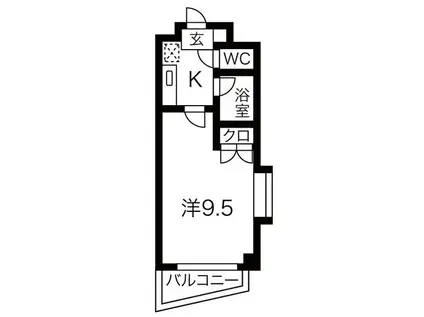 シティライフ藤ヶ丘南2号館(1K/2階)の間取り写真