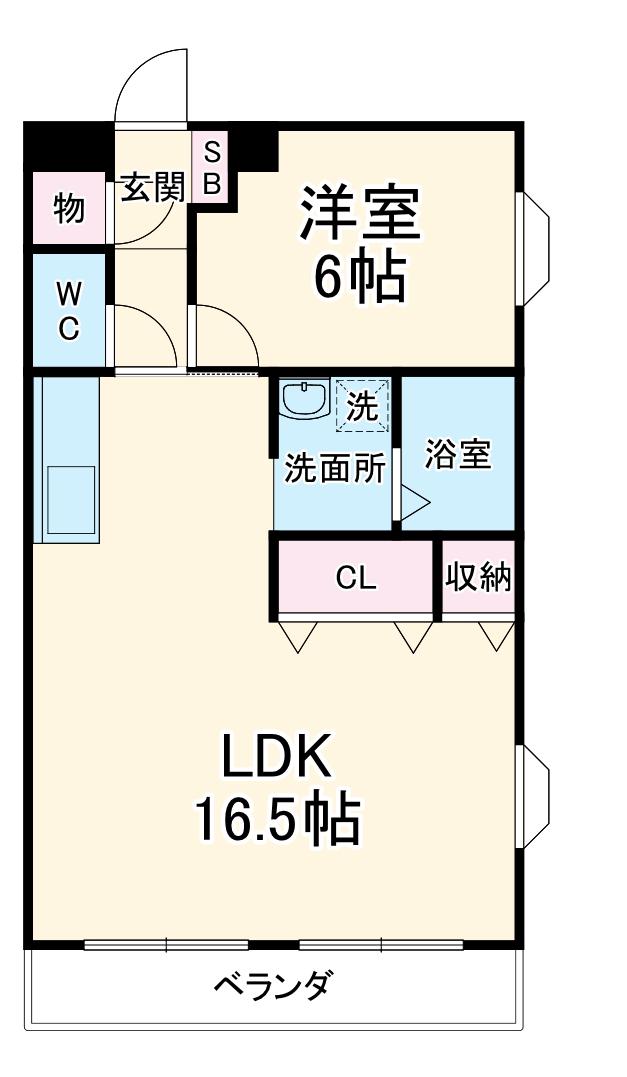 ジュネス青山(1LDK/4階)の間取り写真