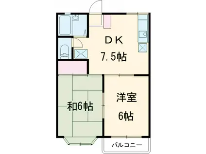 レピュートかもがわ(2DK/2階)の間取り写真