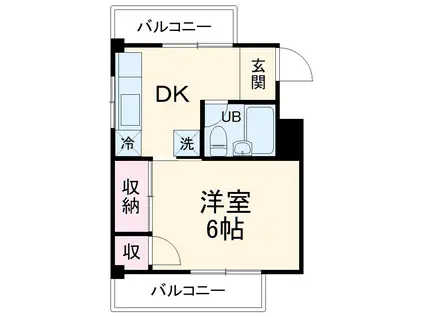 サンライト市川(1DK/1階)の間取り写真