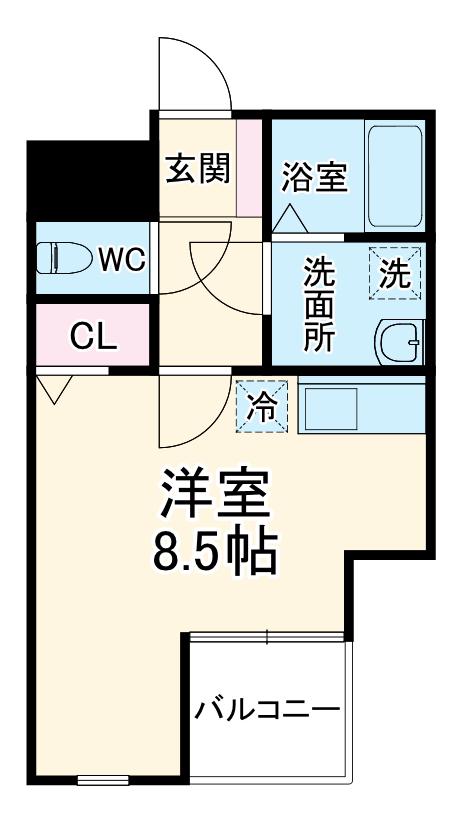 ペリエ市川Ⅱ(ワンルーム/1階)の間取り写真
