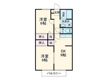 タックB(2DK/1階)の間取り写真
