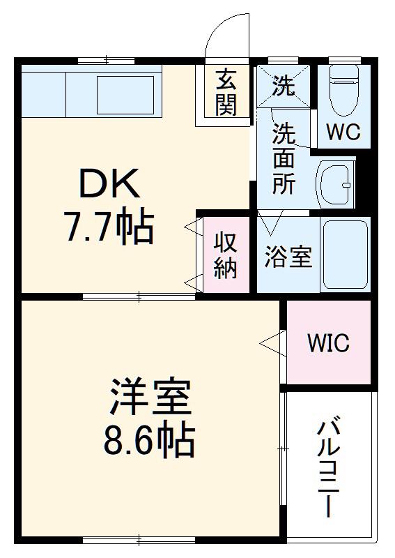 アールハウスⅢ(1DK/2階)の間取り写真