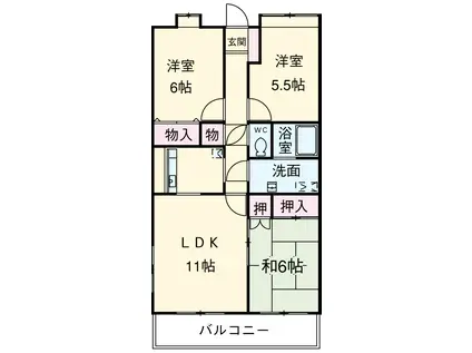 柏葉ビル(3LDK/4階)の間取り写真