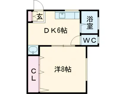 杉浦ビル(1K/1階)の間取り写真