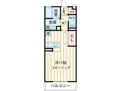 ルフラン(1K/1階)の間取り写真