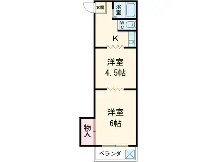 サンライズマンション(2K/3階)の間取り写真