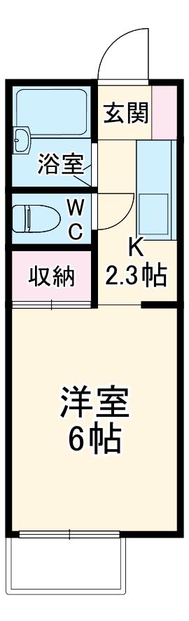 メゾン舘山(1K/1階)の間取り写真