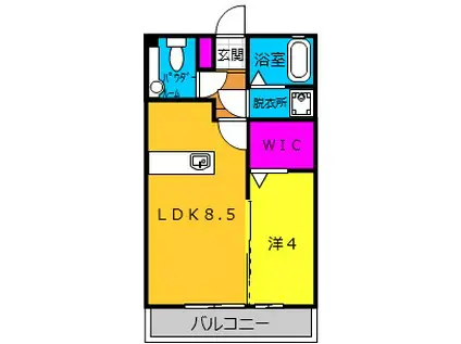 ドエル志都呂B(1LDK/2階)の間取り写真