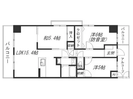 コスモス(3LDK/1階)の間取り写真