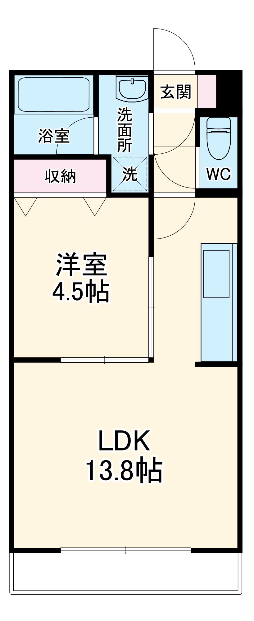サウスERN TOWN Ⅱ(1LDK/2階)の間取り写真