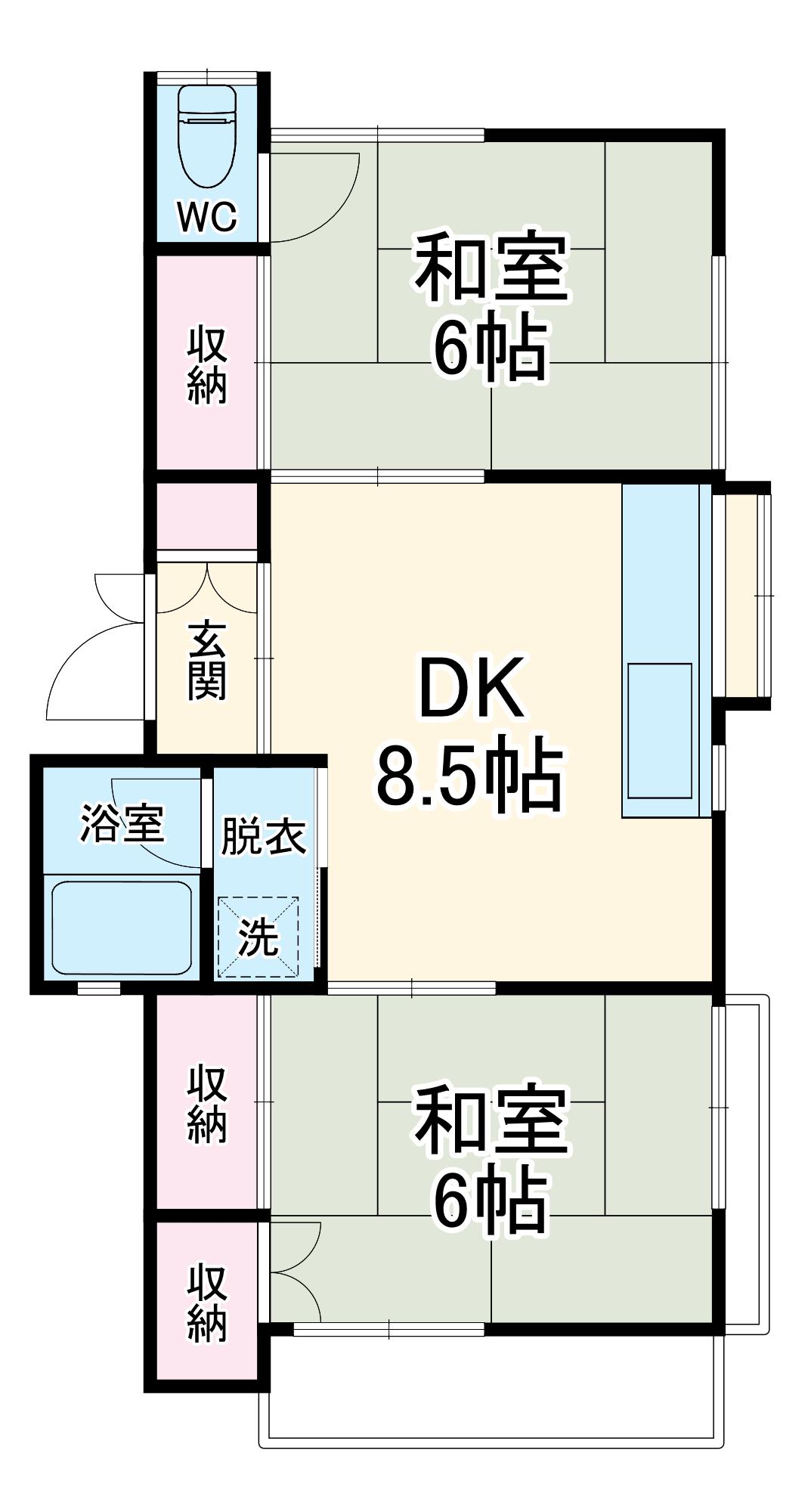 サンハイム神田(2DK/2階)の間取り写真