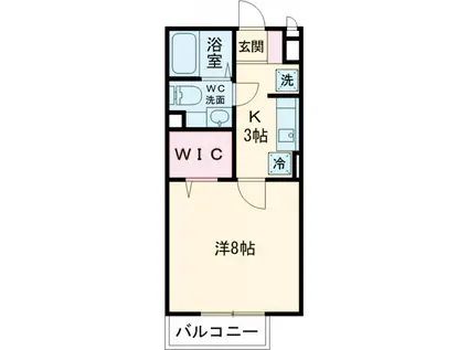 モナリエ平和台Ⅰ(1K/2階)の間取り写真