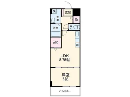 ボナールコート(1LDK/4階)の間取り写真