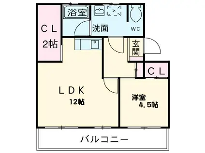RE・LUFFY イースト(1LDK/4階)の間取り写真