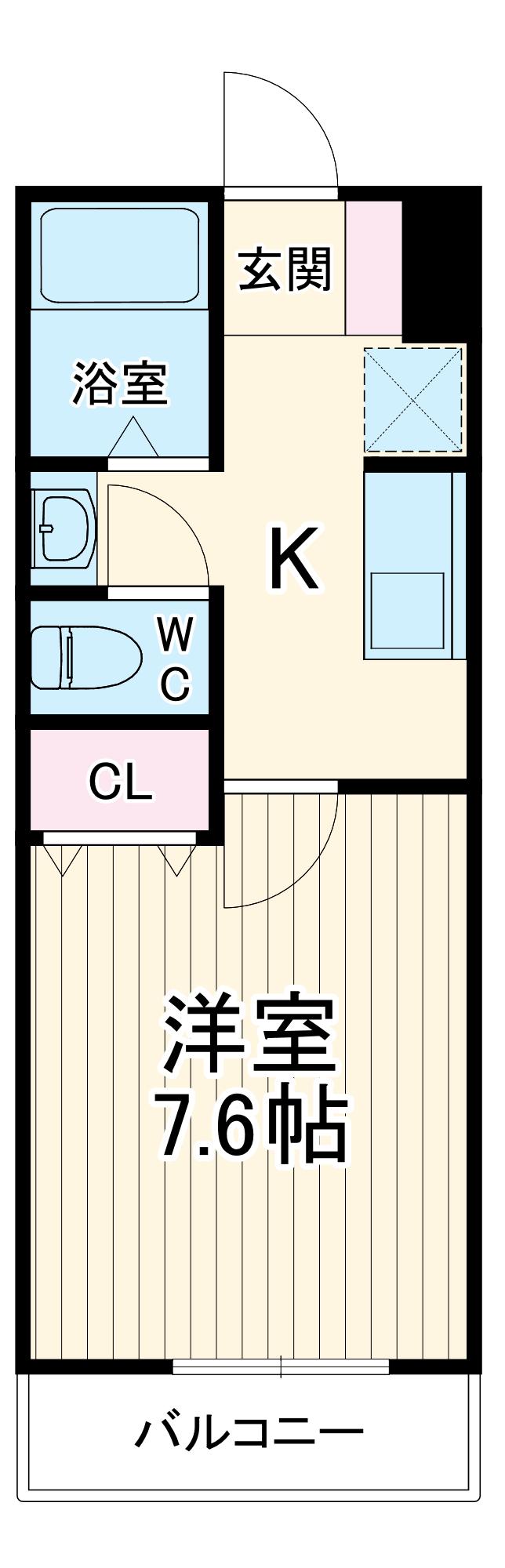 プレシア(1K/1階)の間取り写真