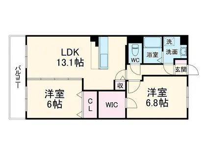 T.WOOD(2LDK/2階)の間取り写真