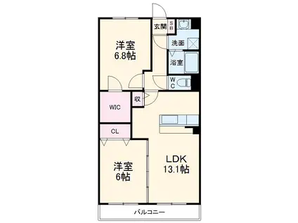 T.WOOD(2LDK/3階)の間取り写真